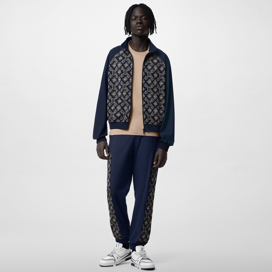 Men Louis Vuitton Knitwear And Sweatshirts | Technical Cotton Zipped Track Top