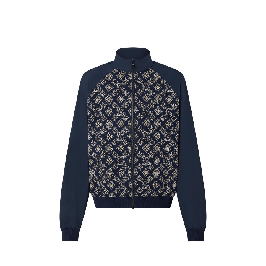 Men Louis Vuitton Knitwear And Sweatshirts | Technical Cotton Zipped Track Top