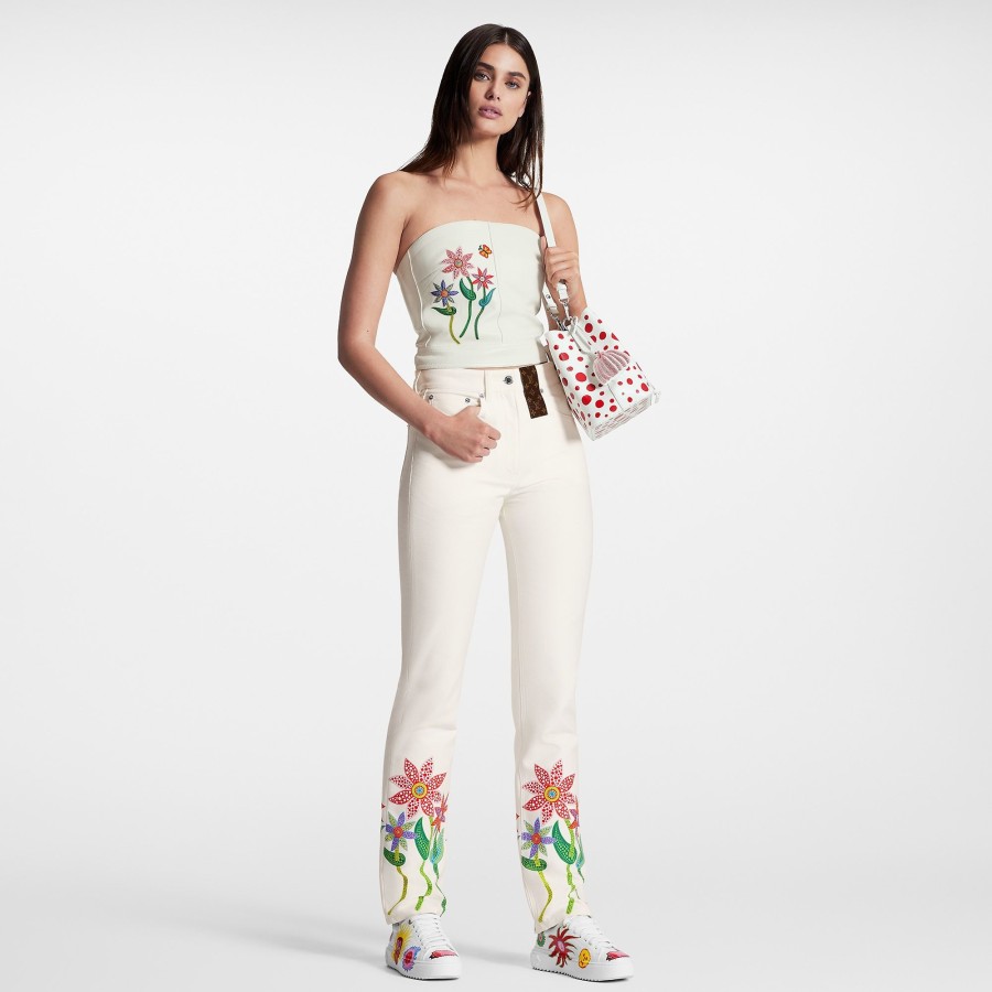 Women Louis Vuitton Pants | Lv X Yk Flowers Carrot Pants