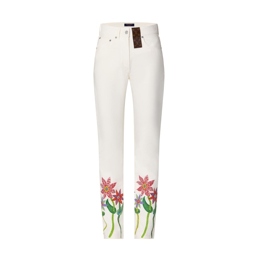 Women Louis Vuitton Pants | Lv X Yk Flowers Carrot Pants