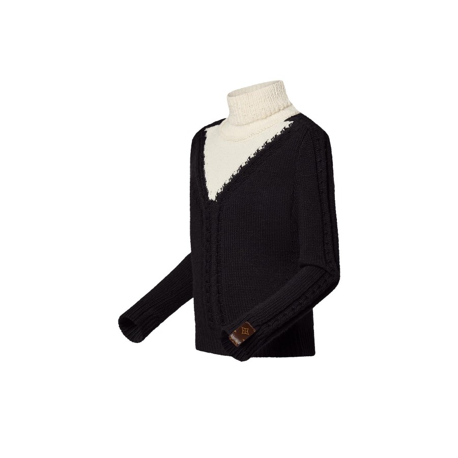 Women Louis Vuitton Knitwear | Contrast Turtleneck Chunky Knit Pullover