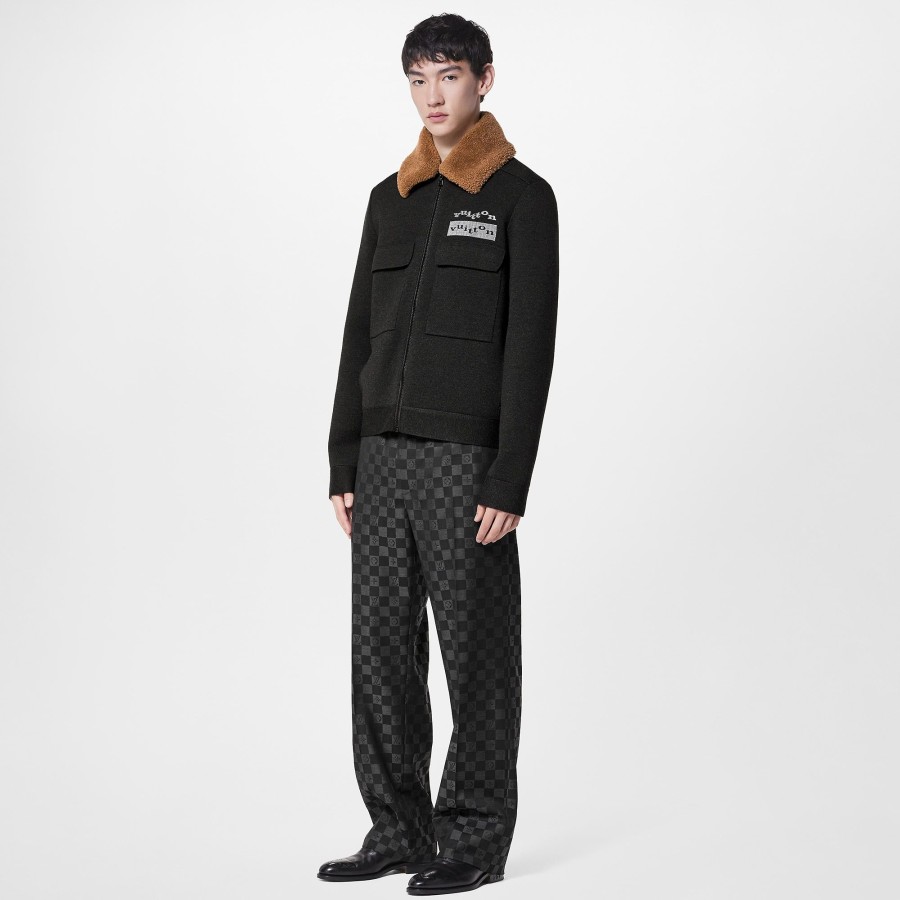 Men Louis Vuitton Coats And Outerwear | Knit Blouson With Shearling Collar