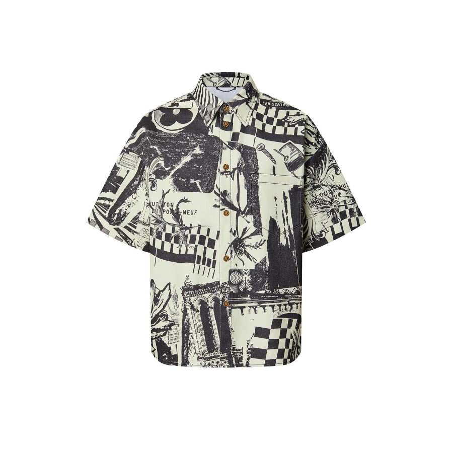 Men Louis Vuitton Shirts | Short-Sleeved Denim Shirt