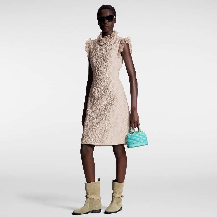 Women Louis Vuitton Dresses | Fin Flounce Jacquard Dress Chalk