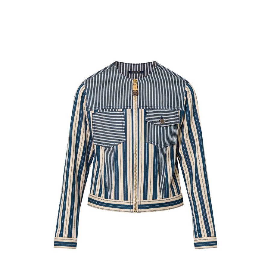 Women Louis Vuitton Coats And Jackets | Mixed Stripes Utility Jacket