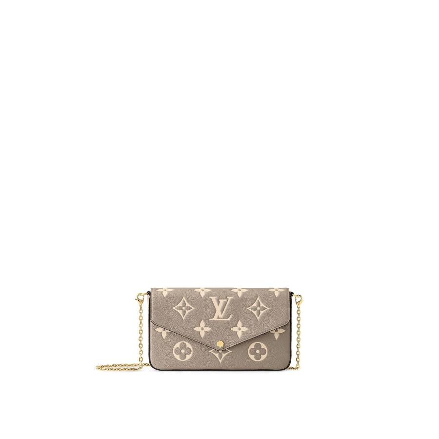 Women Louis Vuitton Chain Bags And Clutches | Felicie Pochette Dove/Cream