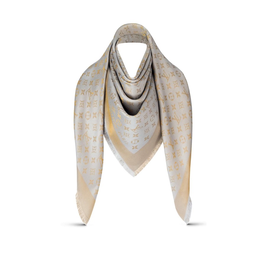 Women Louis Vuitton Shawls And Stoles | Monogram Shine Shawl Greige