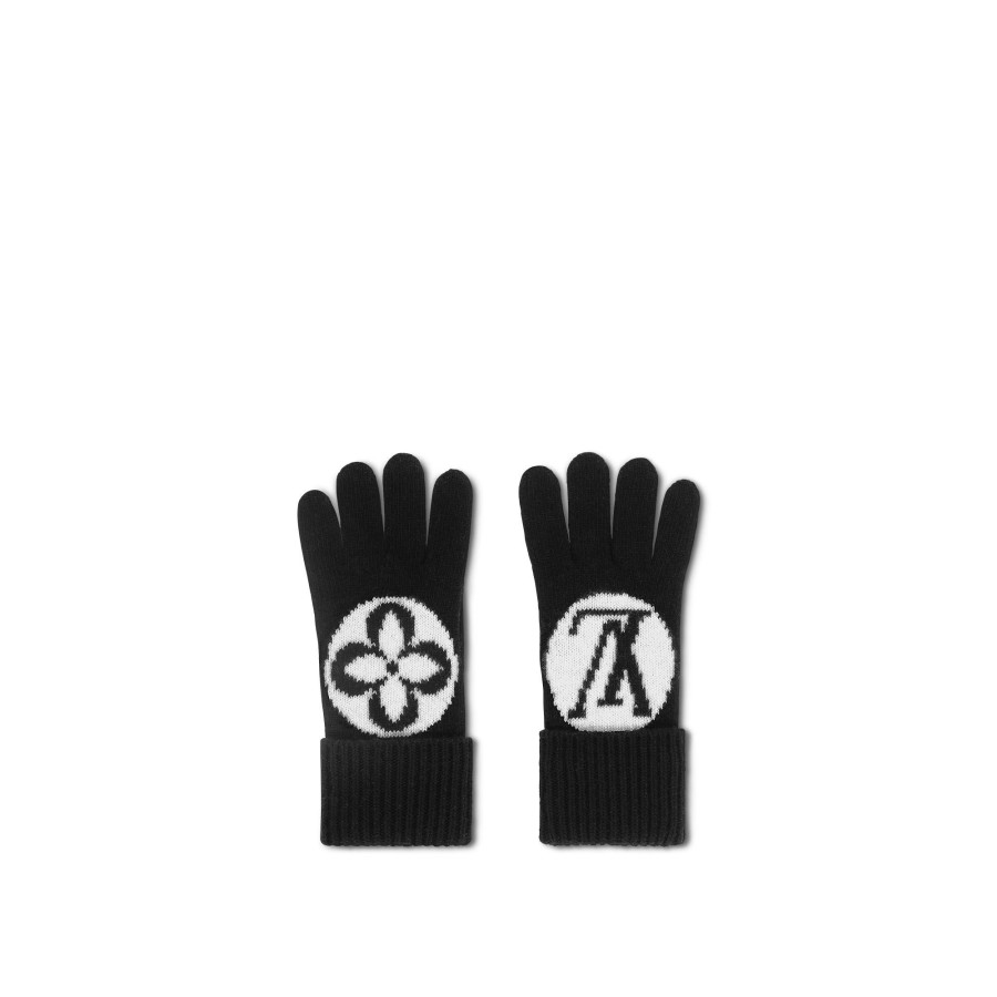 Women Louis Vuitton Hats And Gloves | Lv Medallion Gloves Black