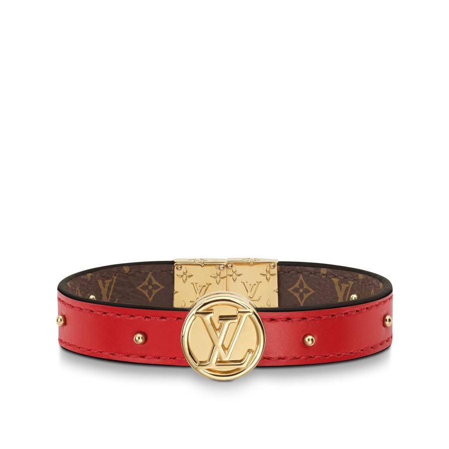 Women Louis Vuitton Bracelets | Lv Circle Reversible Bracelet Monogram Rouge