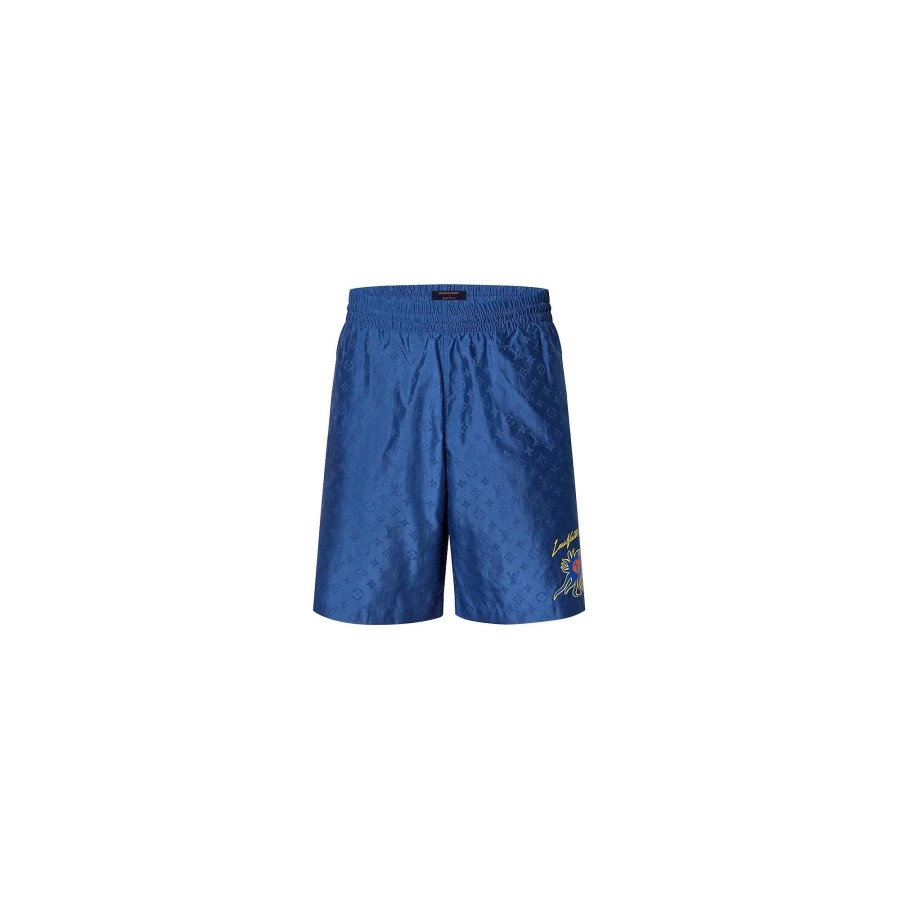 Men Louis Vuitton Swimwear | Lv X Yk Monogram Faces Swimshorts