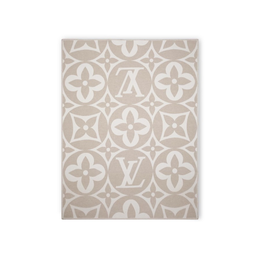 Women Louis Vuitton Home Textiles | Lv Medallion Blanket Greige