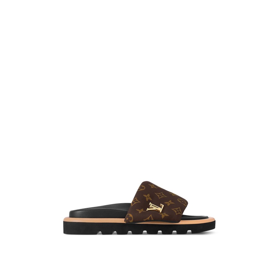 Women Louis Vuitton Mules And Slides | Pool Pillow Flat Comfort Mule