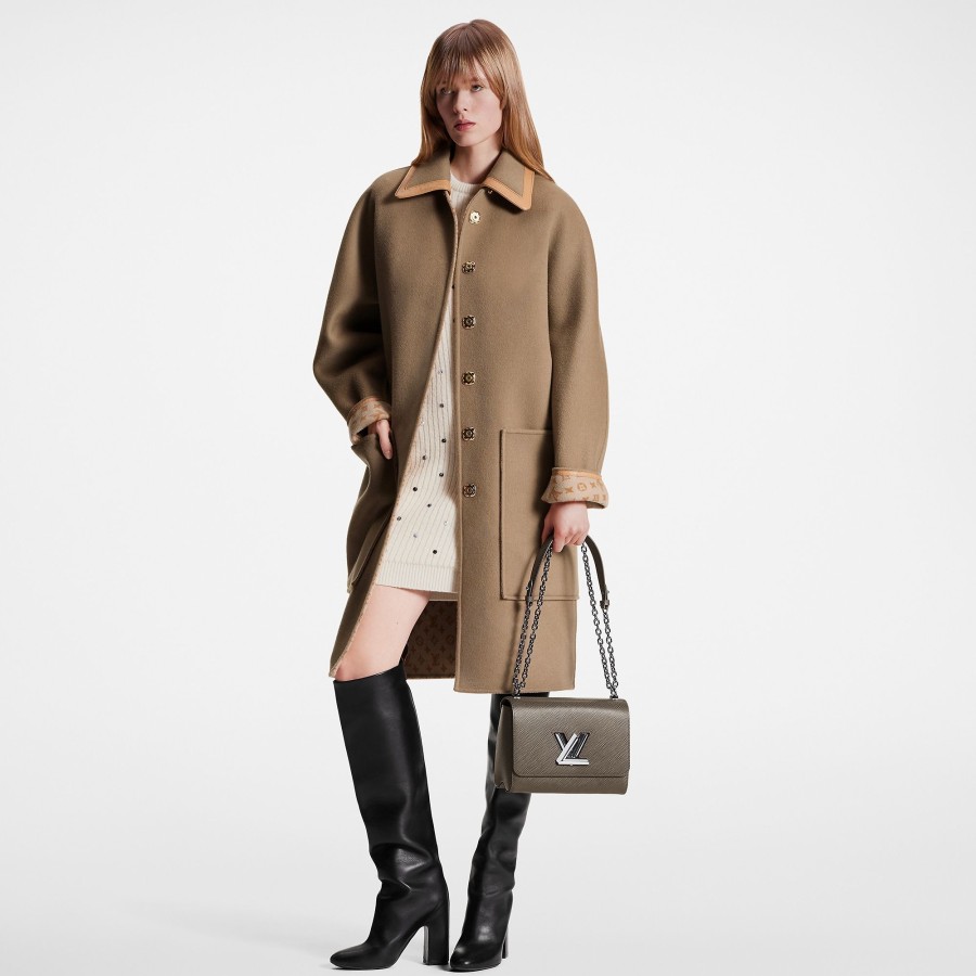 Women Louis Vuitton Coats And Jackets | Removable Collar Double Face Coat