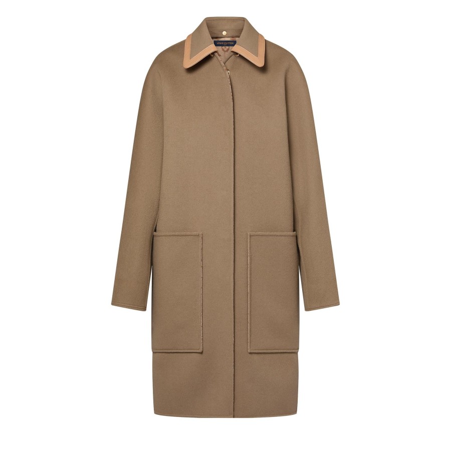 Women Louis Vuitton Coats And Jackets | Removable Collar Double Face Coat