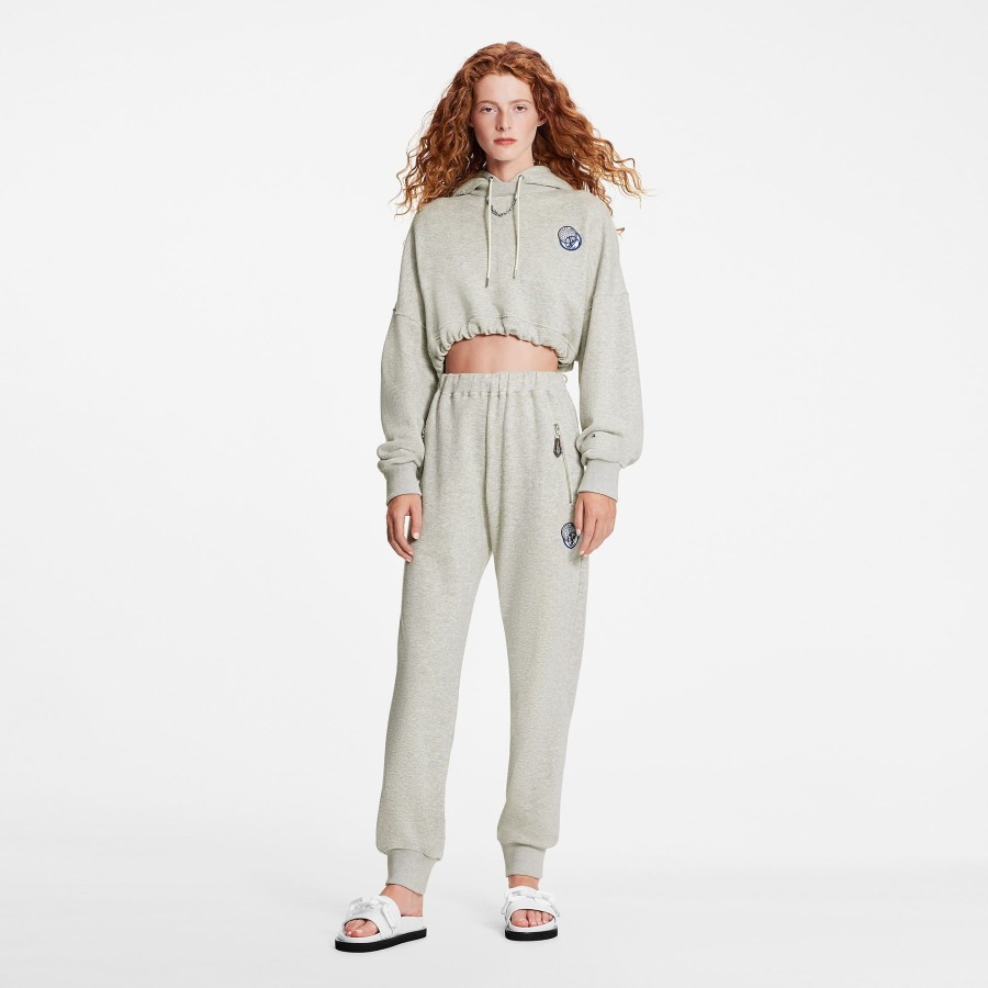 Women Louis Vuitton Knitwear | Lv Globe Cropped Hoodie