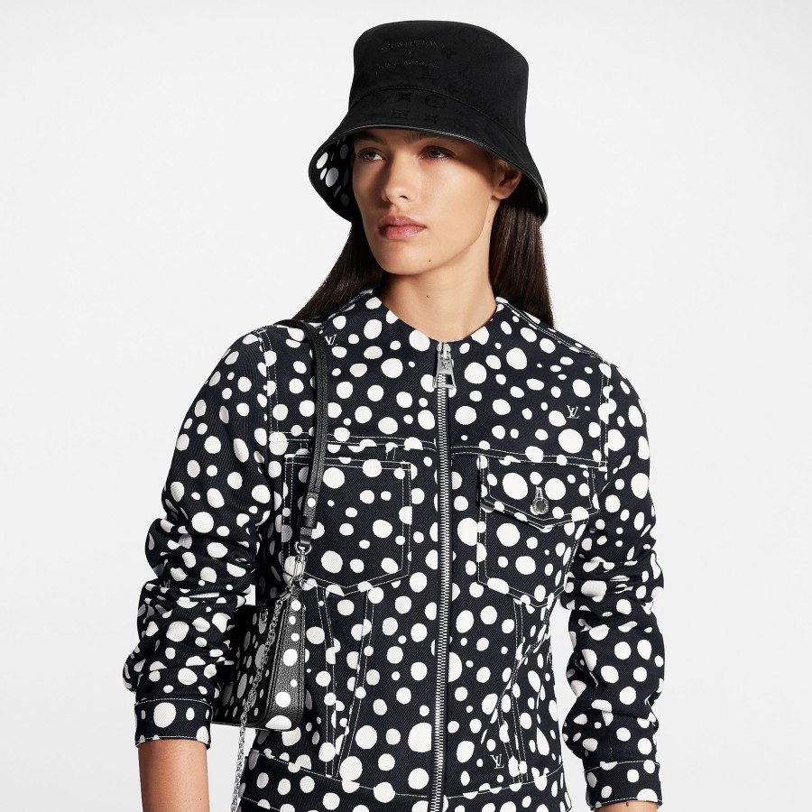 Women Louis Vuitton Hats And Gloves | Lv X Yk Reversible Infinity Dots Bucket Hat