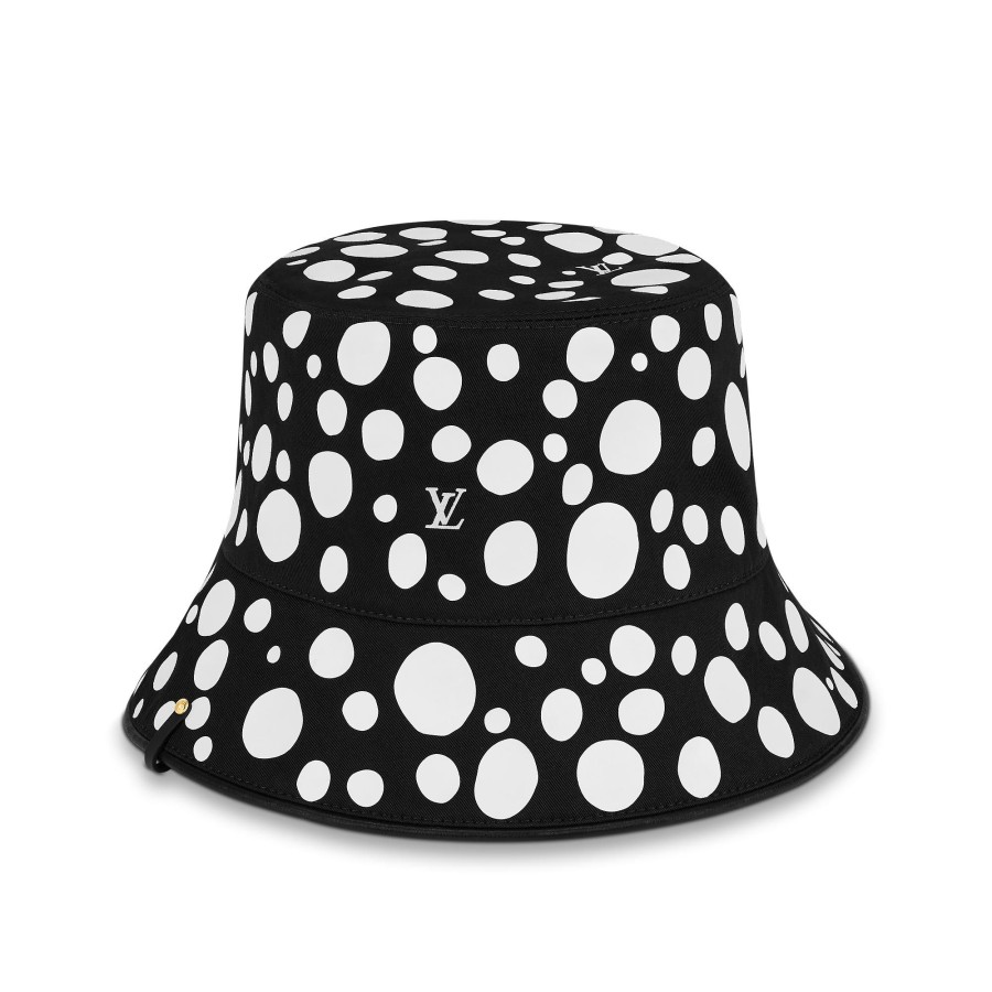 Women Louis Vuitton Hats And Gloves | Lv X Yk Reversible Infinity Dots Bucket Hat