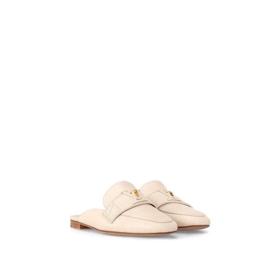 Women Louis Vuitton Loafers And Ballerinas | Lv Capri Open Back Loafer Ivory