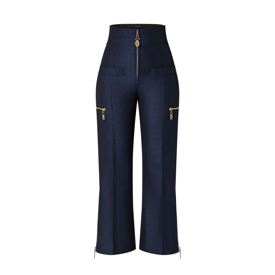 Women Louis Vuitton Pants | Contrast Seam Mohair Pants