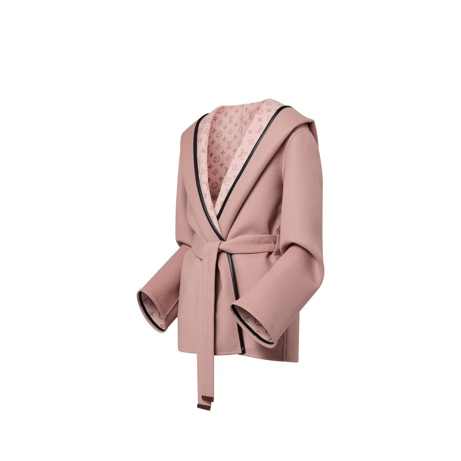 Women Louis Vuitton Coats And Jackets | Signature Short Hooded Wrap Coat