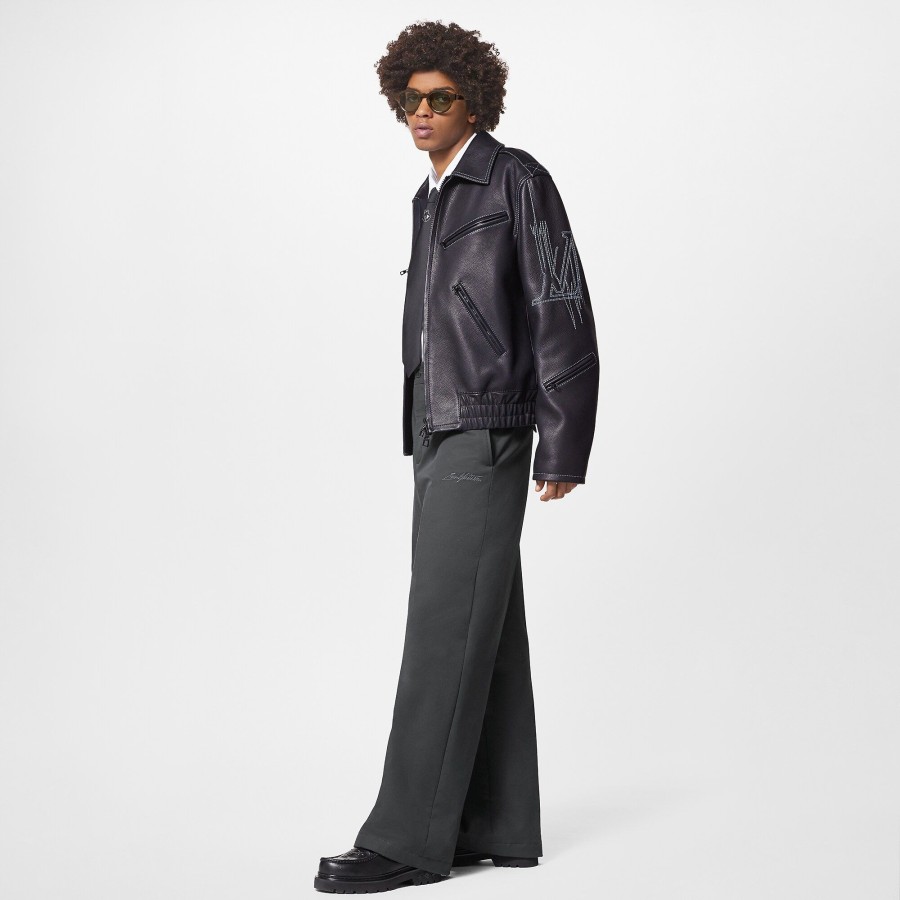 Men Louis Vuitton Coats And Outerwear | Lv Frequency Chic Leather Blouson