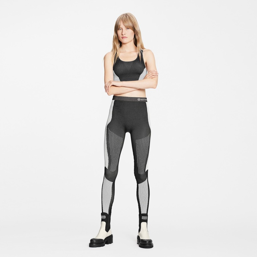 Women Louis Vuitton Pants | Technical Ribbed Knit Sports Leggings