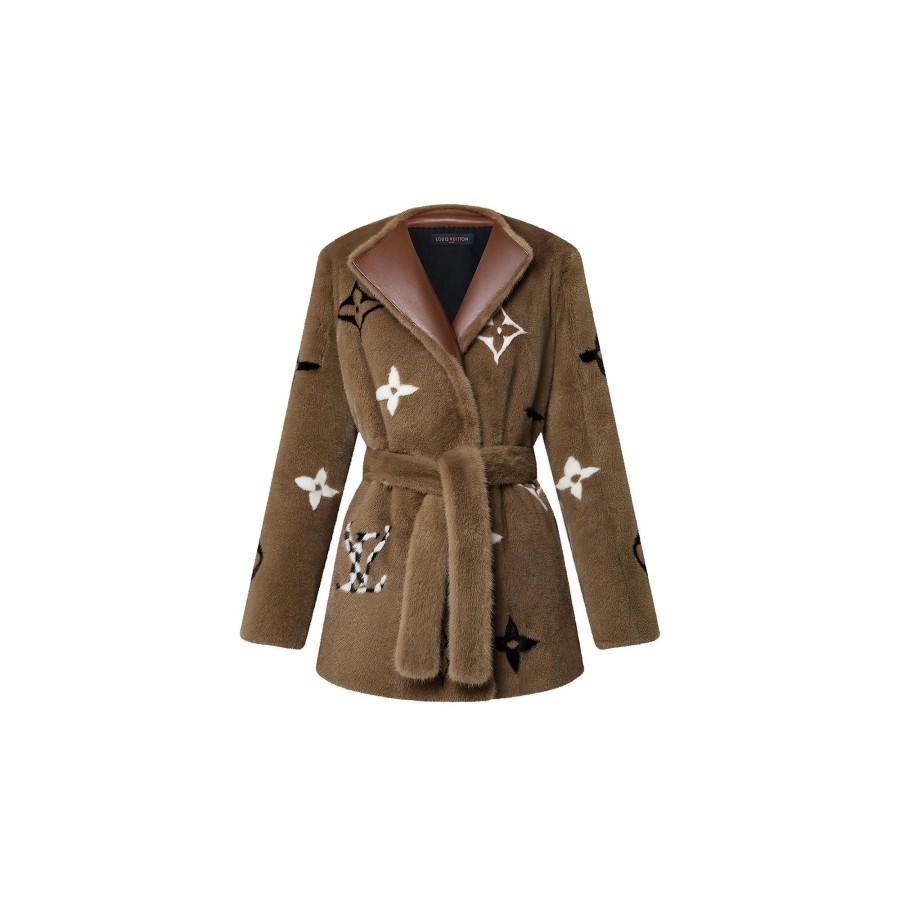 Women Louis Vuitton Coats And Jackets | Monogram Mink Wrap Coat