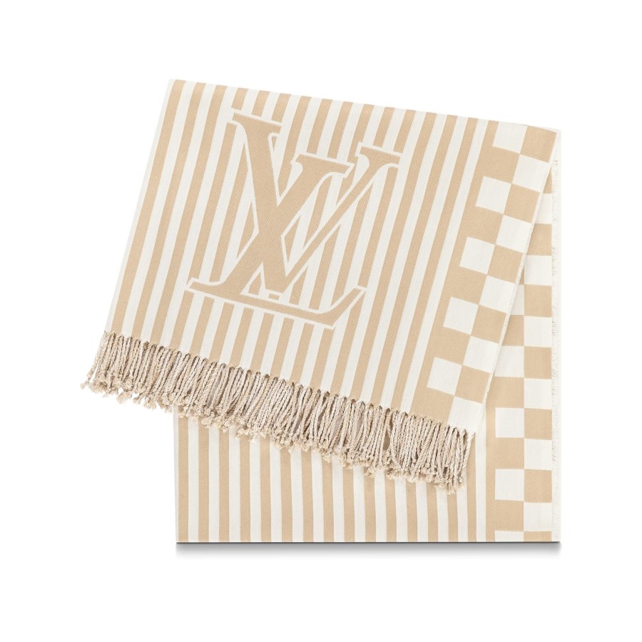 Men Louis Vuitton Home Textile | Lv Graphical Beach Blanket Beige