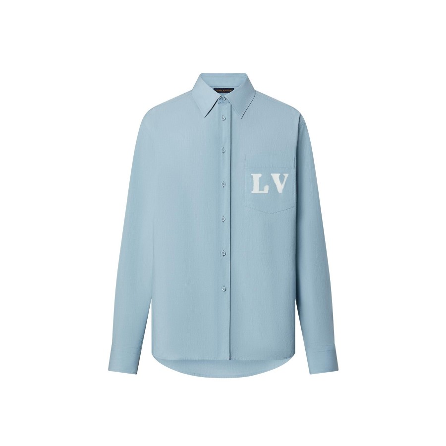 Men Louis Vuitton Shirts | Long-Sleeved Regular Shirt With Placed Graphic