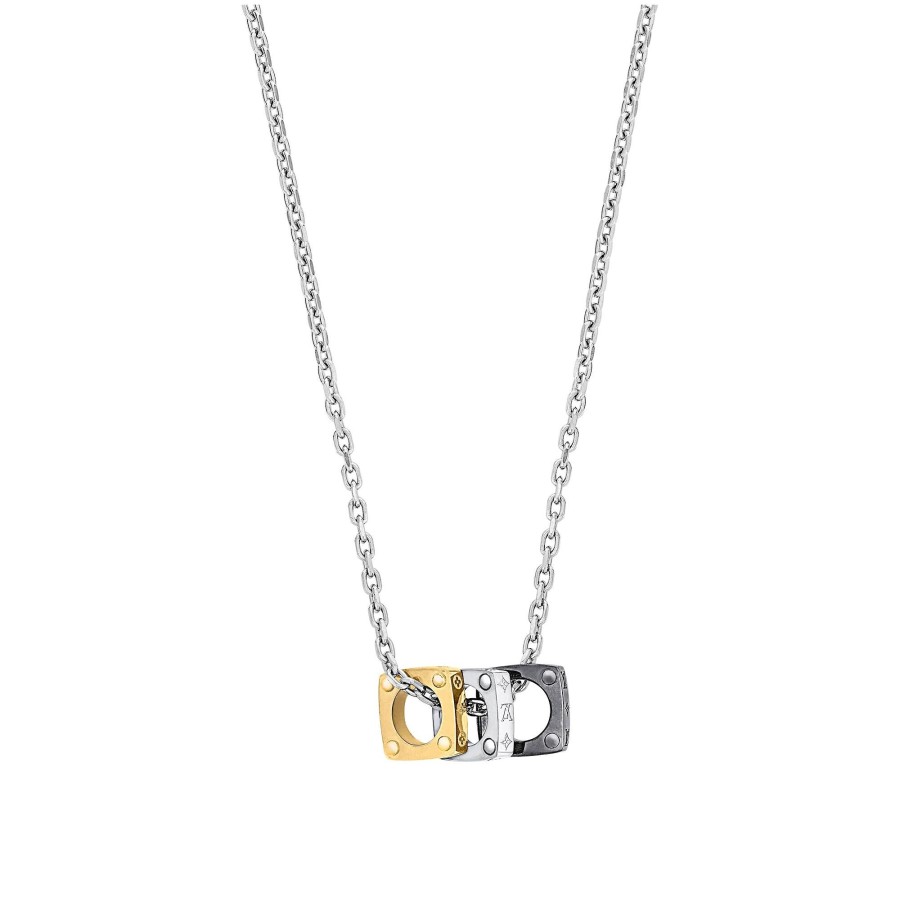 Men Louis Vuitton Necklaces And Pendants | Monogram Bold Necklace Gold Silver