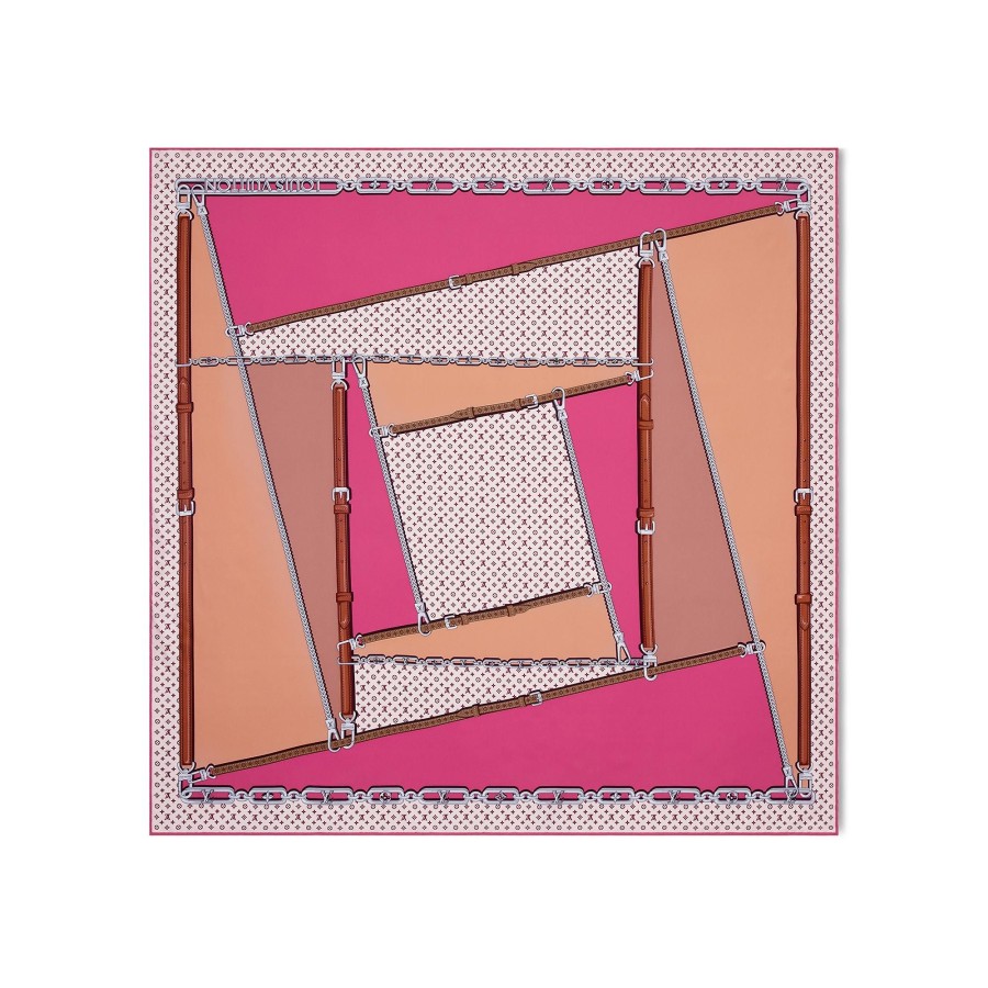 Women Louis Vuitton Silk Squares And Bandeaus | My Lv Chain Square 90 Grenadine