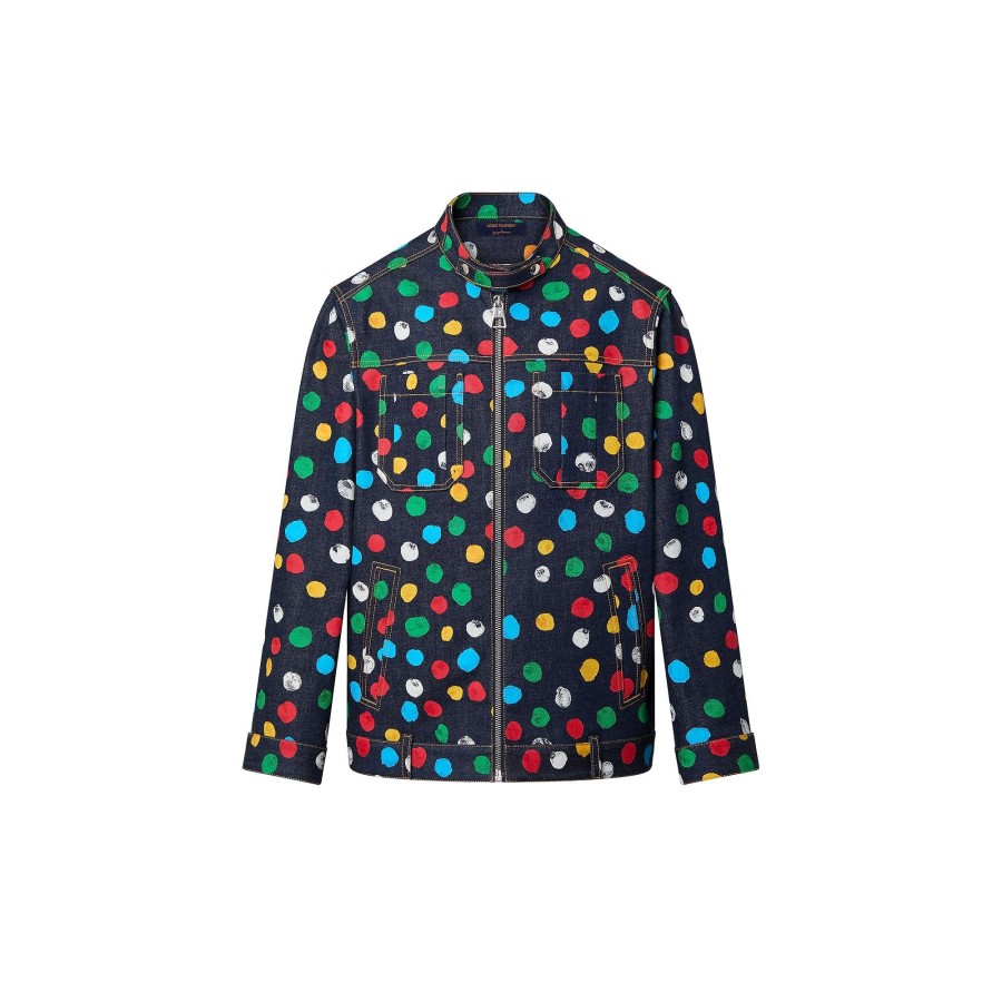 Women Louis Vuitton Coats And Jackets | Lv X Yk Painted Dots Denim Jacket