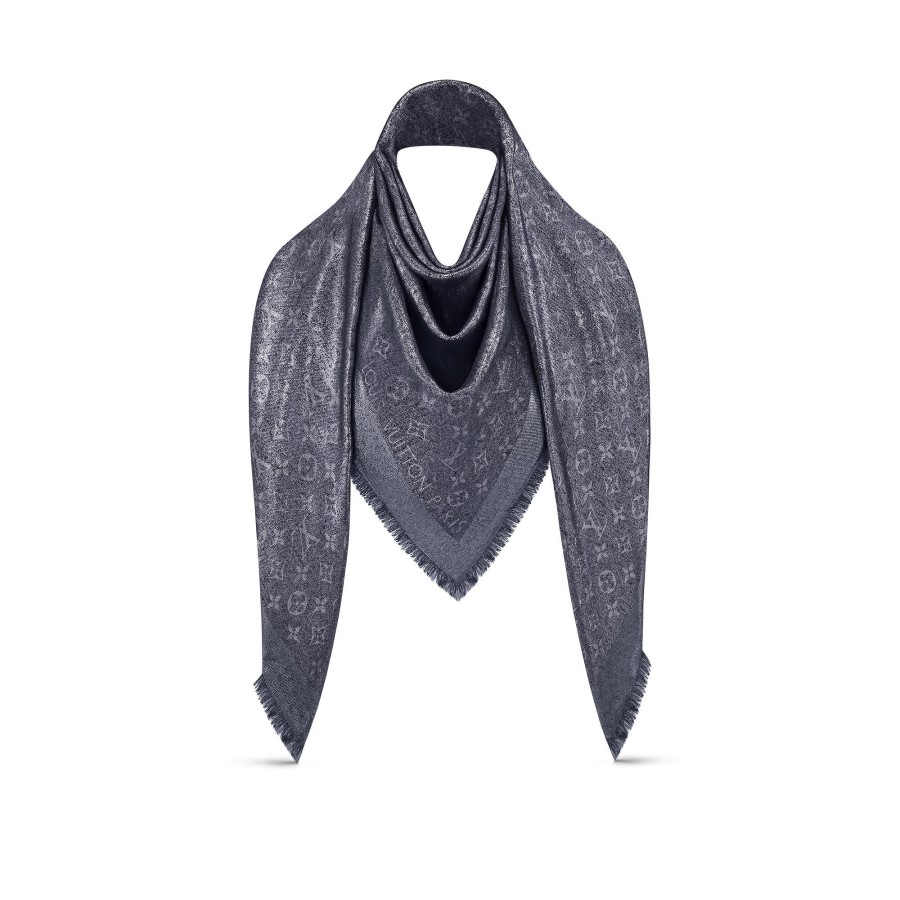 Women Louis Vuitton Shawls And Stoles | Monoglam Shawl Bleu Marine