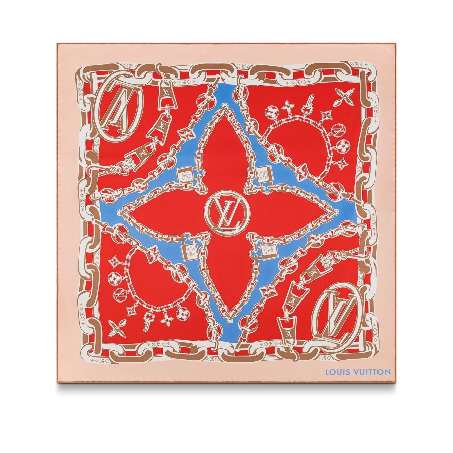 Women Louis Vuitton Silk Squares And Bandeaus | Bejewelled Square 70 Poppy