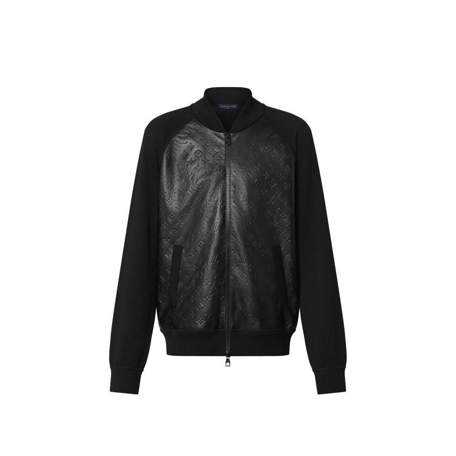 Men Louis Vuitton Coats And Outerwear | Leather And Knitted Wool Blouson