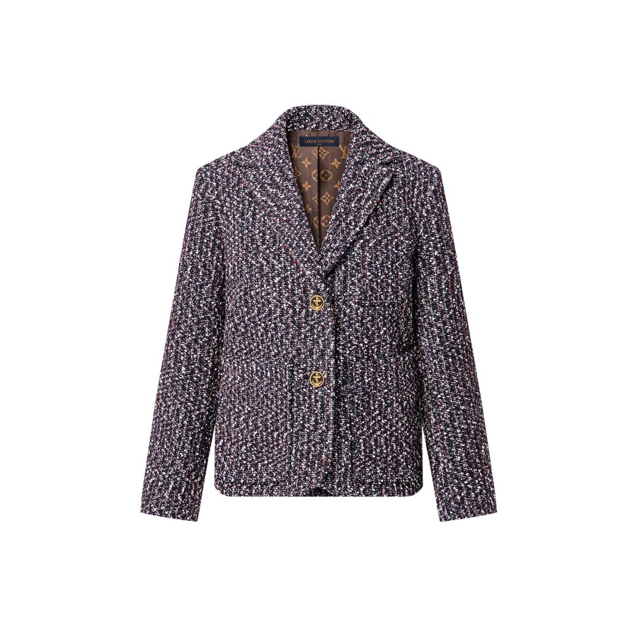 Women Louis Vuitton Coats And Jackets | Tricolor Boucle Tweed Blazer