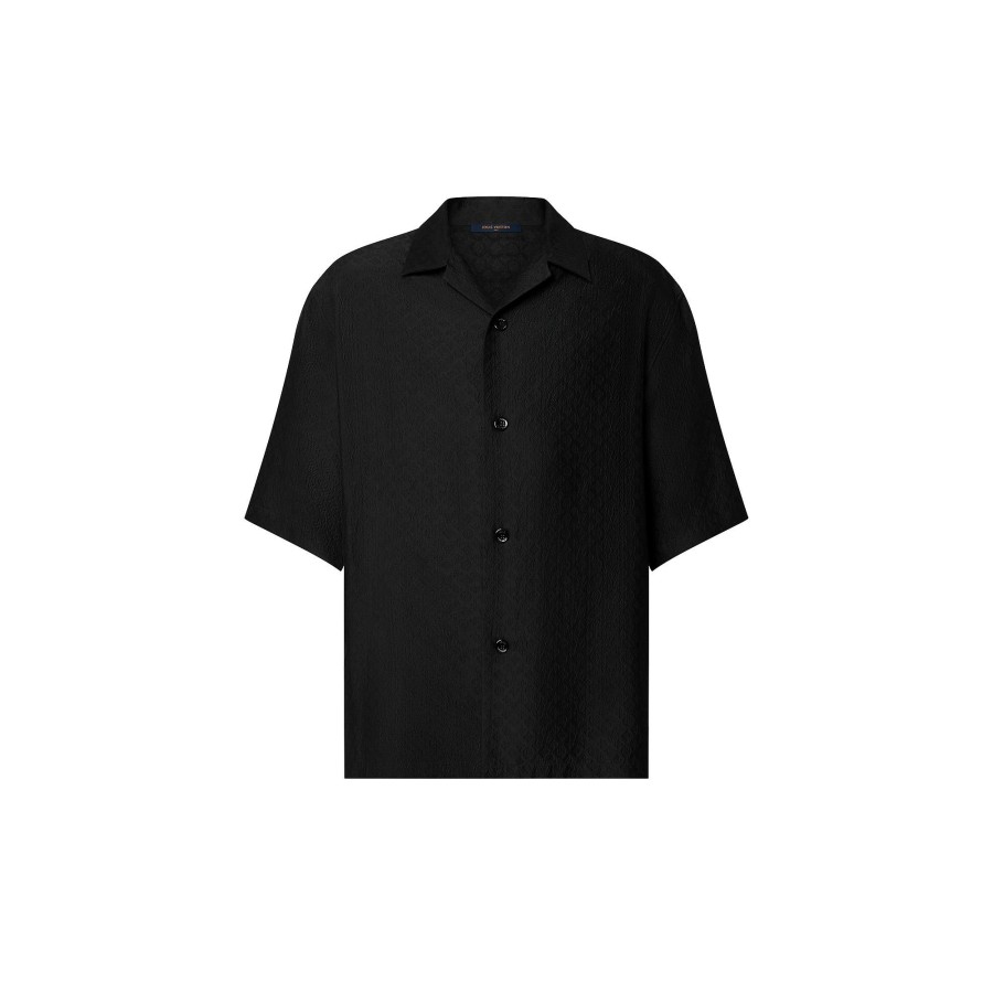 Men Louis Vuitton Shirts | Mini Monogram Silk Blend Short-Sleeved Shirt