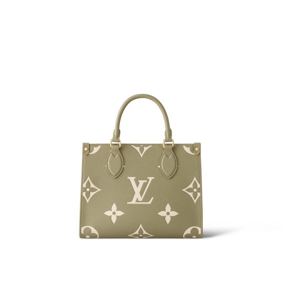 Women Louis Vuitton Leather Bags | Onthego Pm Khaki Cream