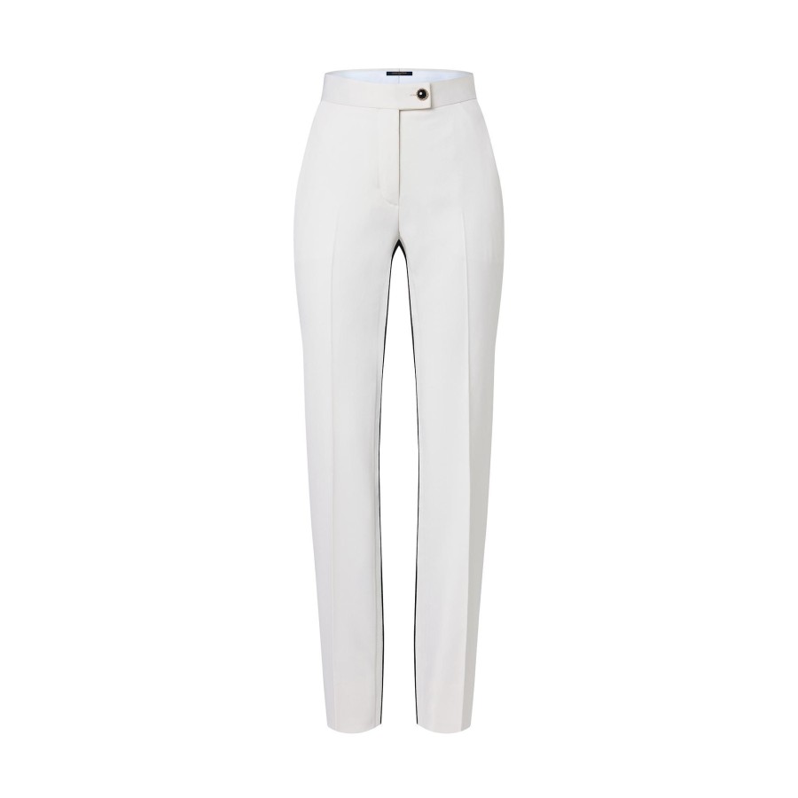 Women Louis Vuitton Pants | Jewel Button Tuxedo Pants Milk White