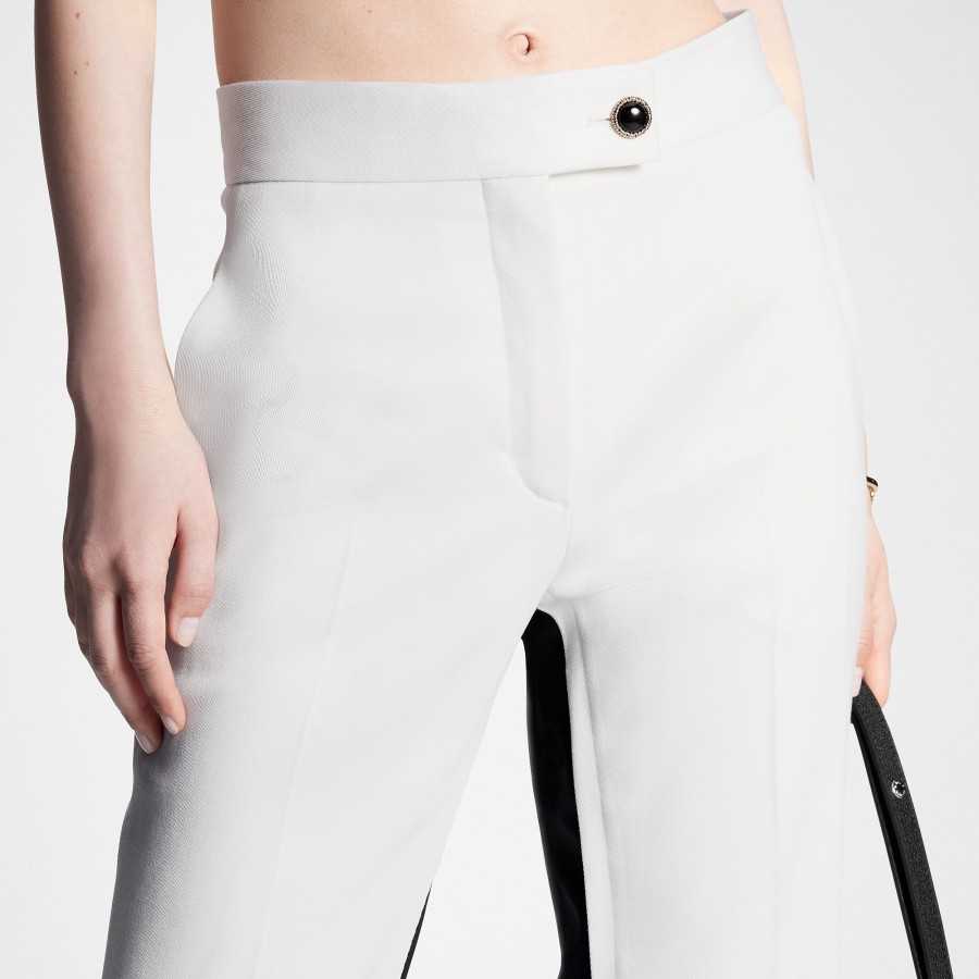 Women Louis Vuitton Pants | Jewel Button Tuxedo Pants Milk White