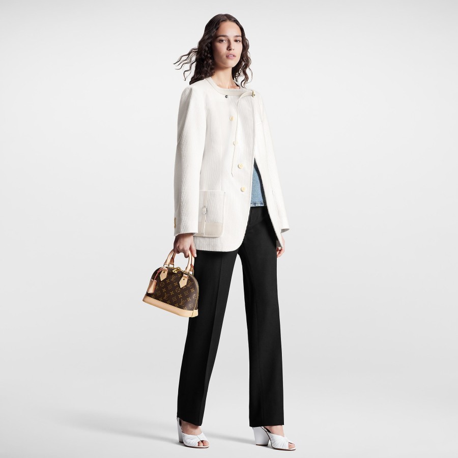 Women Louis Vuitton Coats And Jackets | Corduroy Leather Accent Asymmetrical Blazer