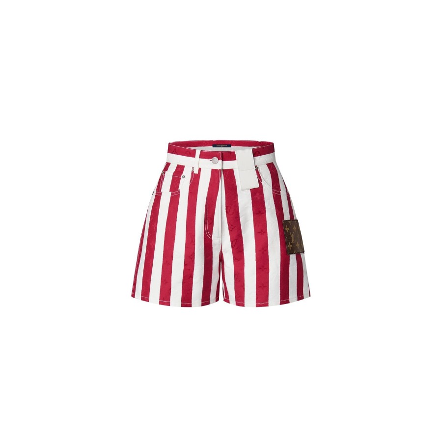 Women Louis Vuitton Denim | Parasol Stripes Denim Shorts