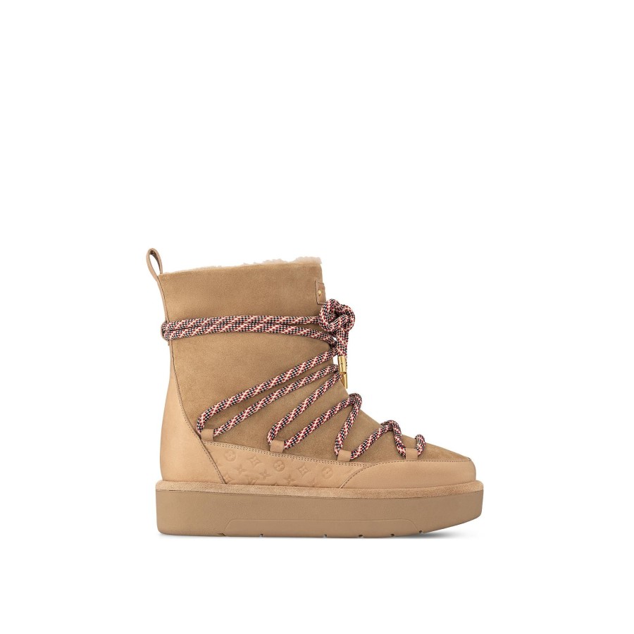 Women Louis Vuitton Boots And Booties | Aspen Platform Ankle Boot Beige