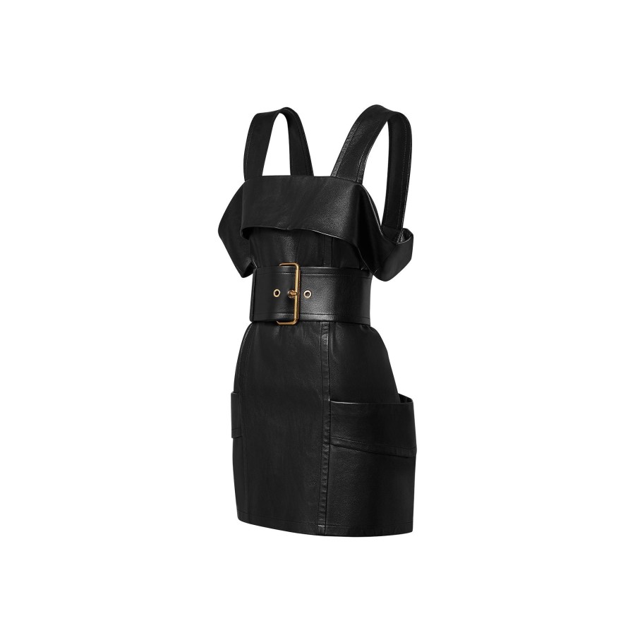 Women Louis Vuitton Dresses | Oversized Belt Calfskin Utility Dress