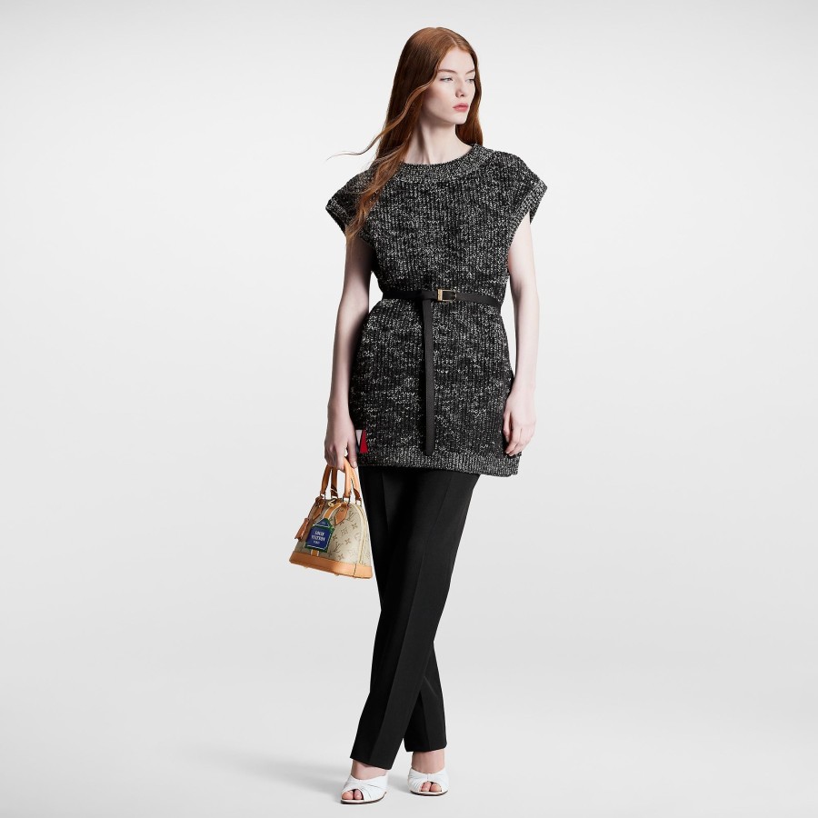 Women Louis Vuitton Knitwear | Felted Wool Knit Mini Dress Black