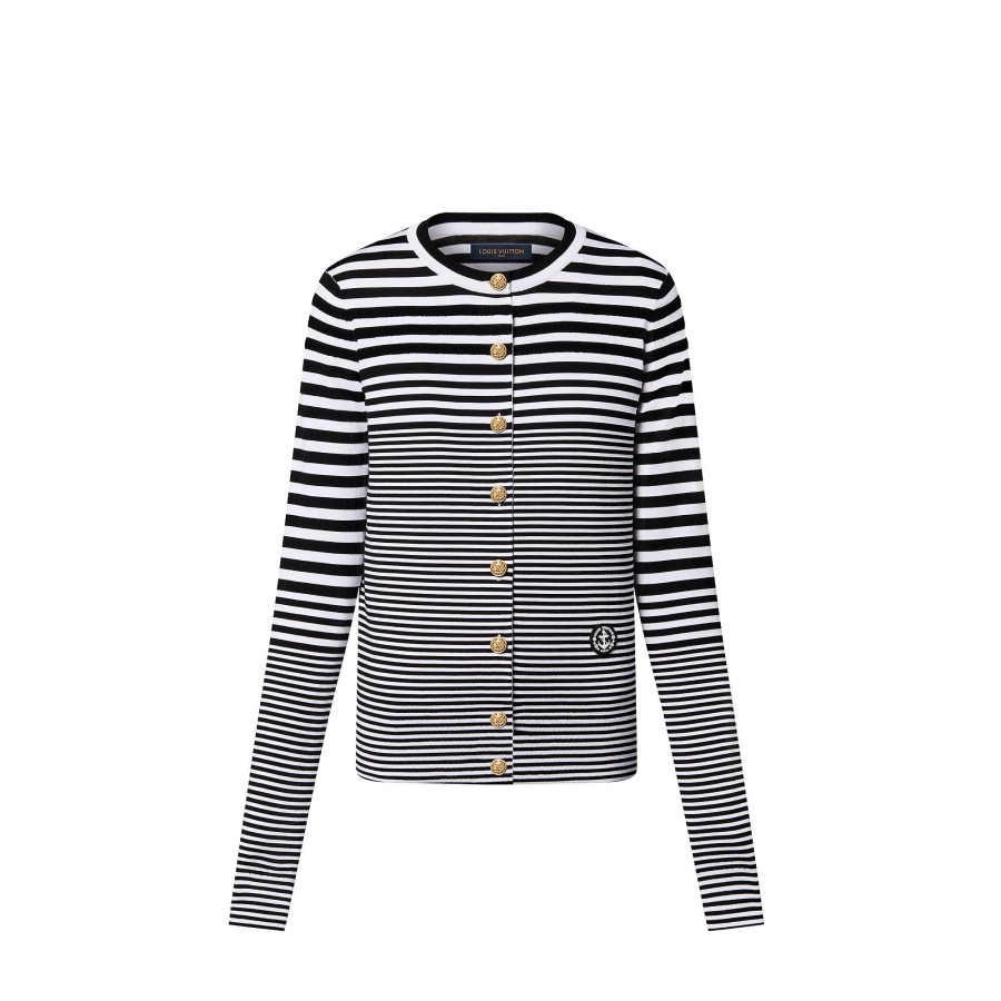 Women Louis Vuitton Knitwear | Mixed Stripes Knit Cardigan