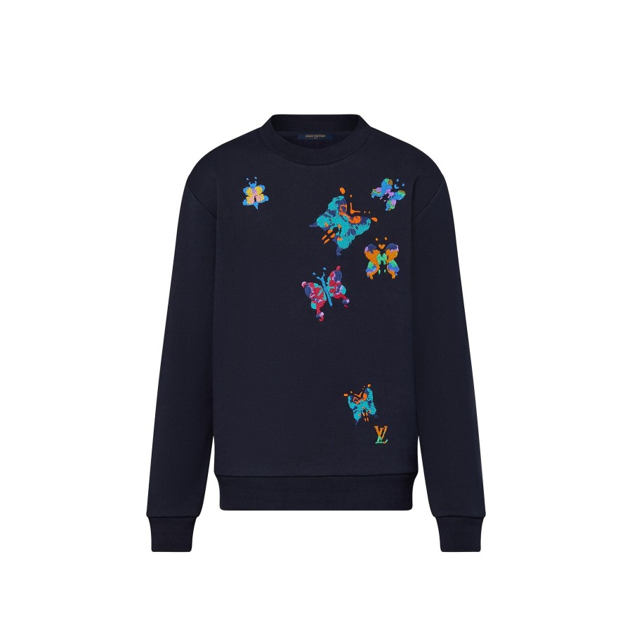 Men Louis Vuitton Knitwear And Sweatshirts | Lv Butterflies Crewneck Sweatshirt