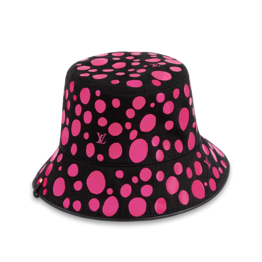 Women Louis Vuitton Hats And Gloves | Lv X Yk Reversible Infinity Dots Bucket Hat