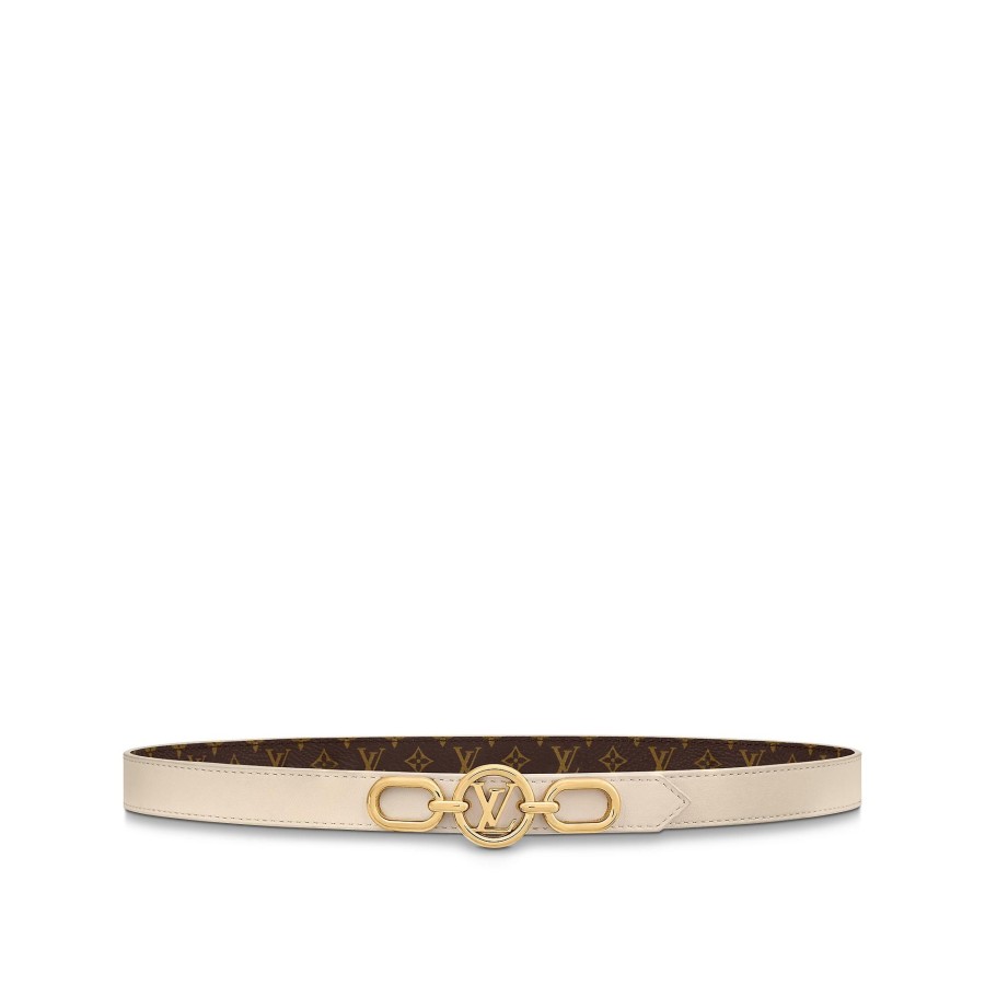 Women Louis Vuitton Belts | Lv Circle Prime 20Mm Reversible Belt Cream