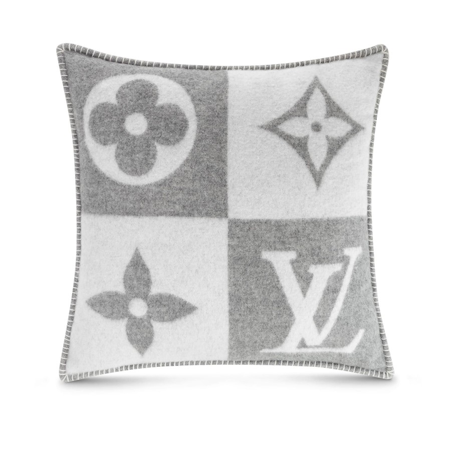 Women Louis Vuitton Home Textiles | Lv Checkmate Cushion Grey